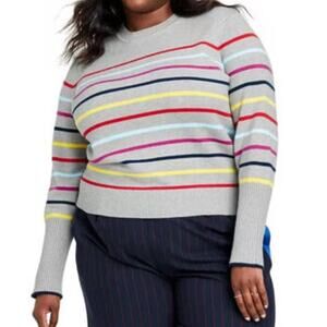 La Ligne x Target NWT Striped Crewneck Sweater Size 4X Cashmere Blend Rib Knit
